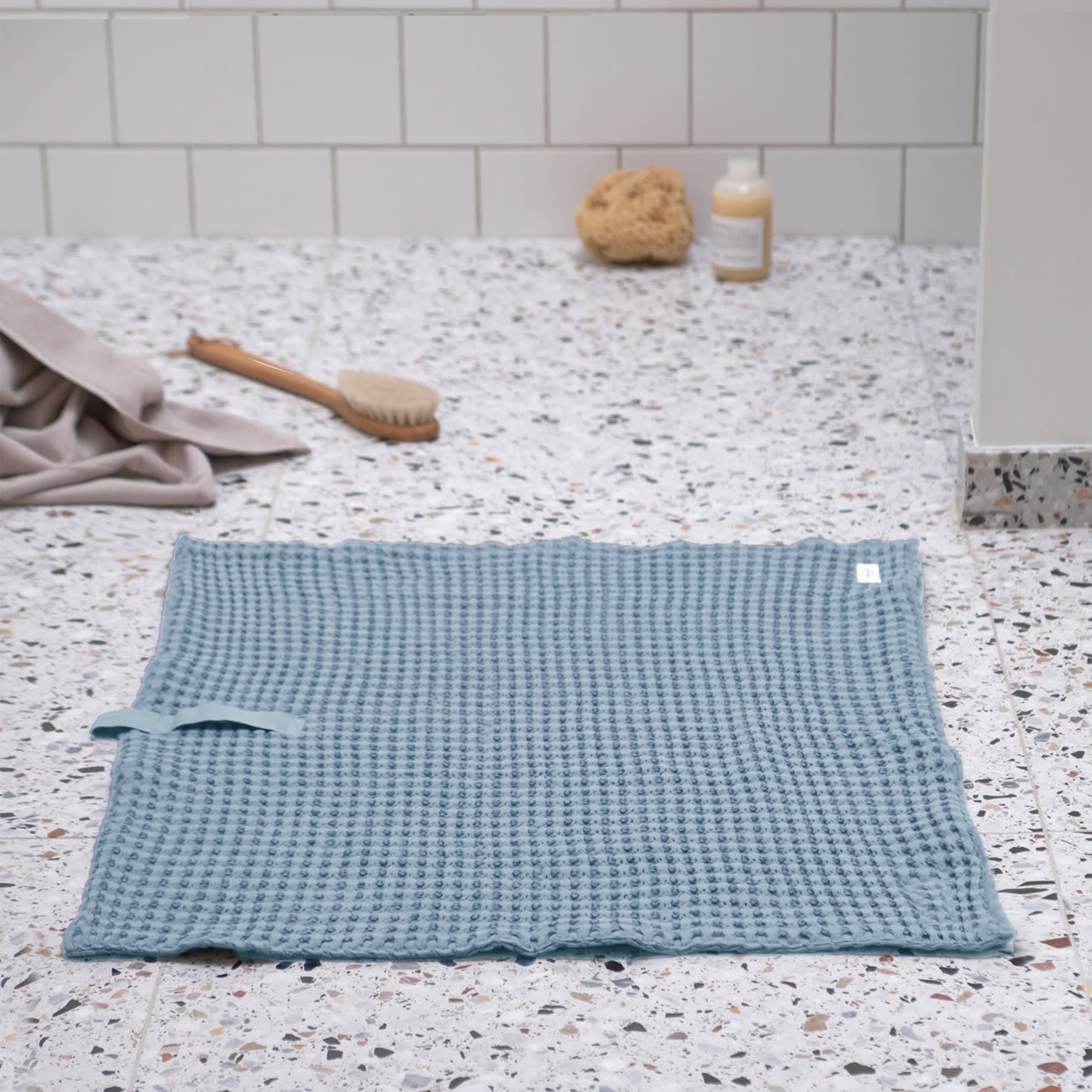 Big Waffle Bath Mat - 510 Grey blue