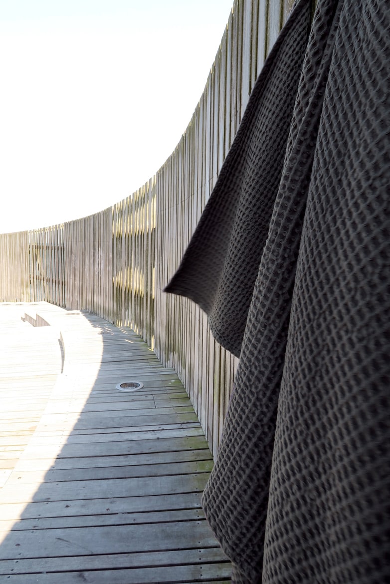 Vaffel badelagen og tæppe