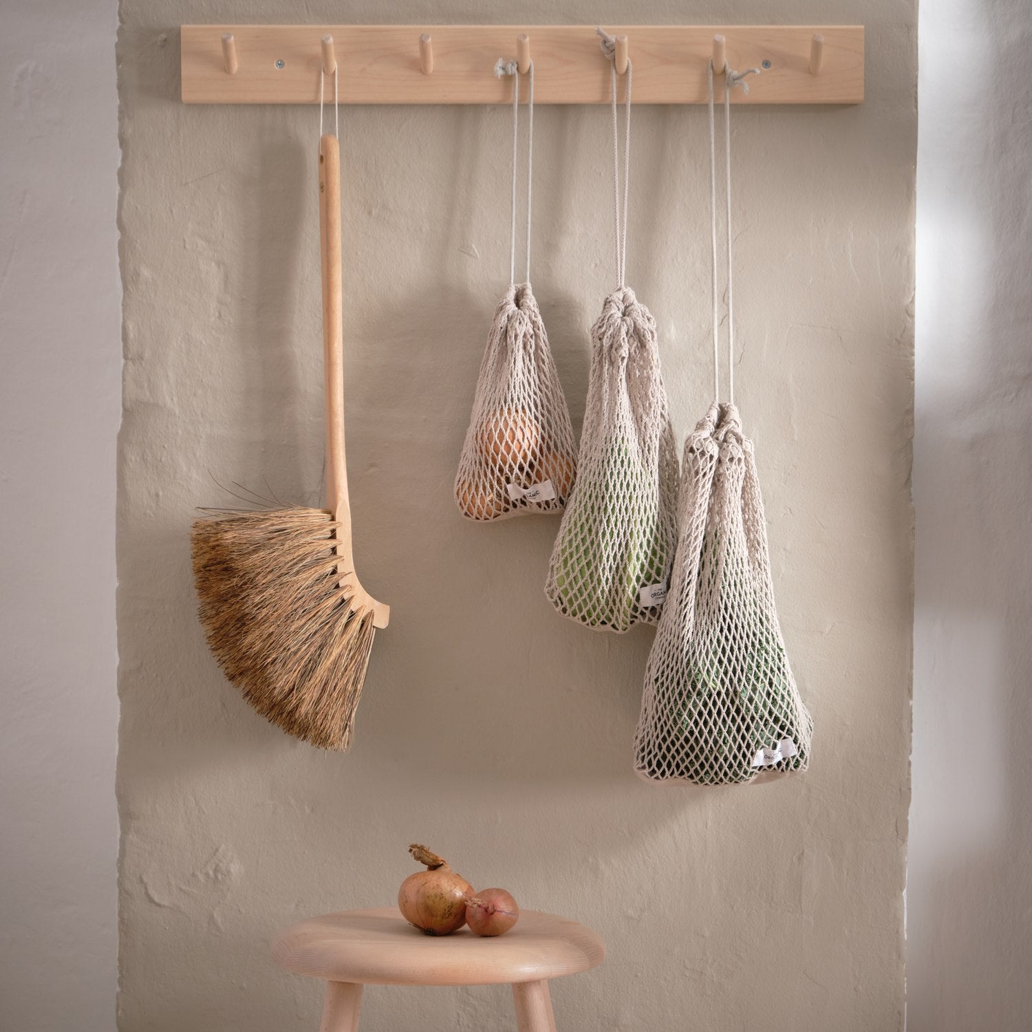 Genanvendelig netstofpose (lille) - Lys Beige