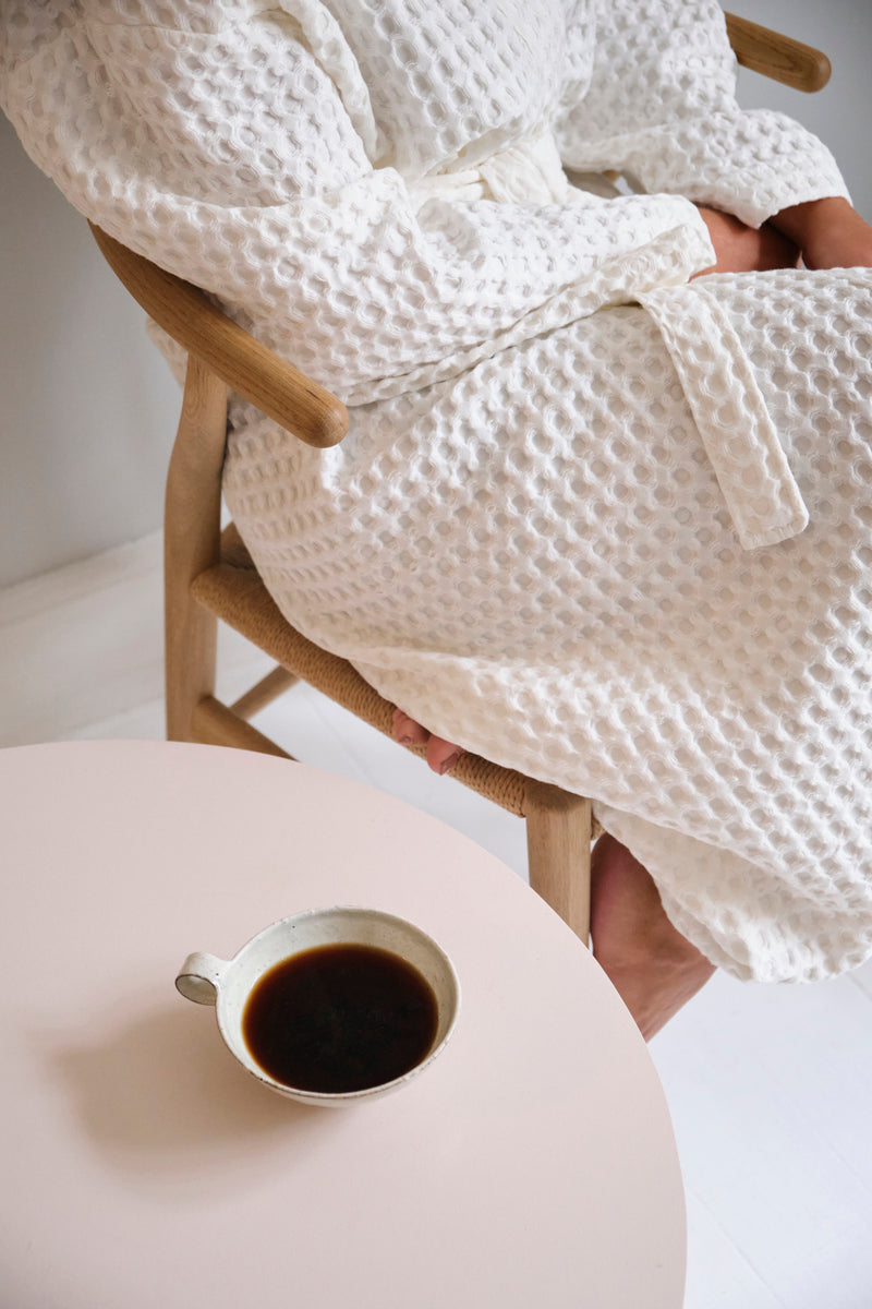 The Organic Company Big Waffle Bathrobe Big Waffle 200 Natural white
