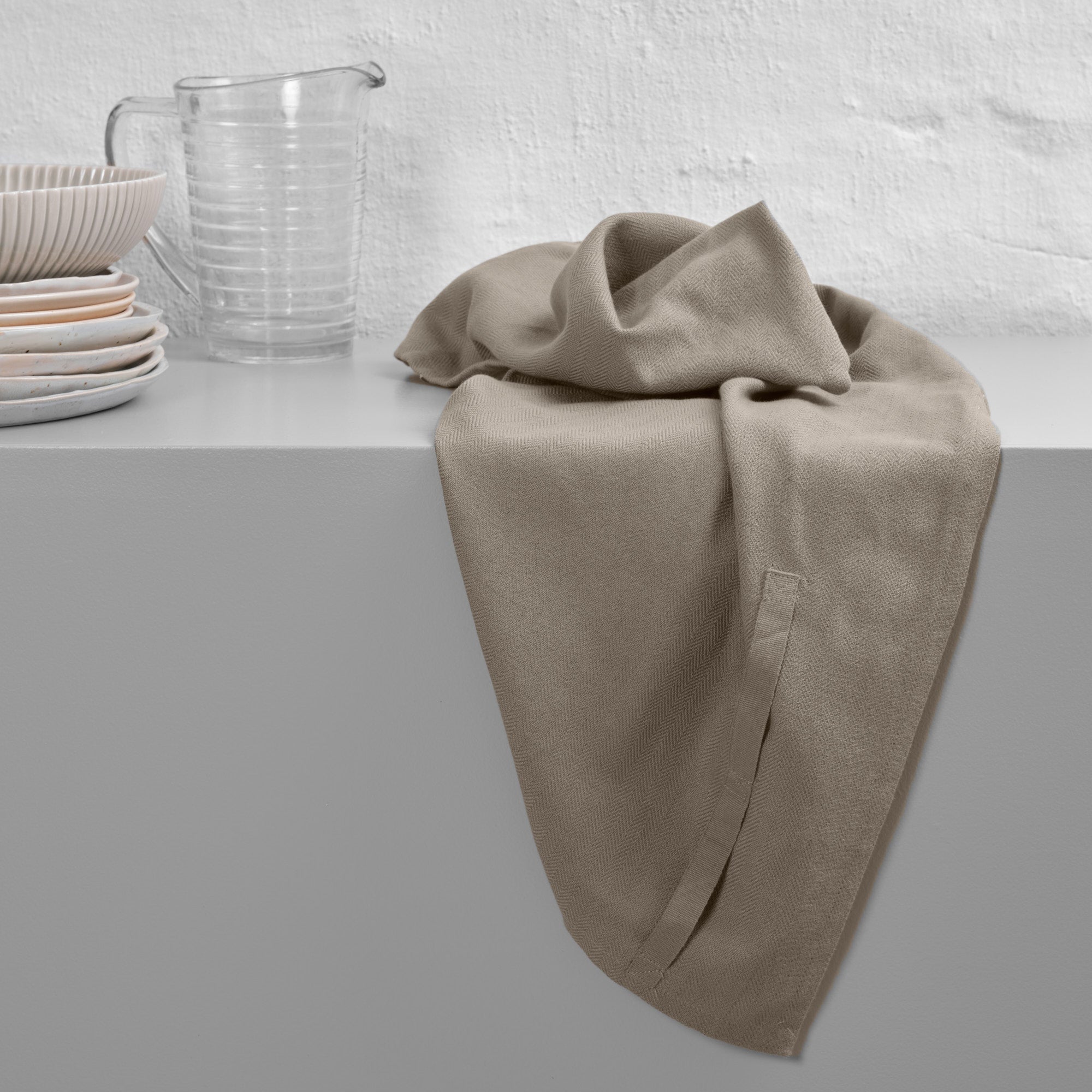 The Organic Company Kitchen Towel Herringbone 225 Clay