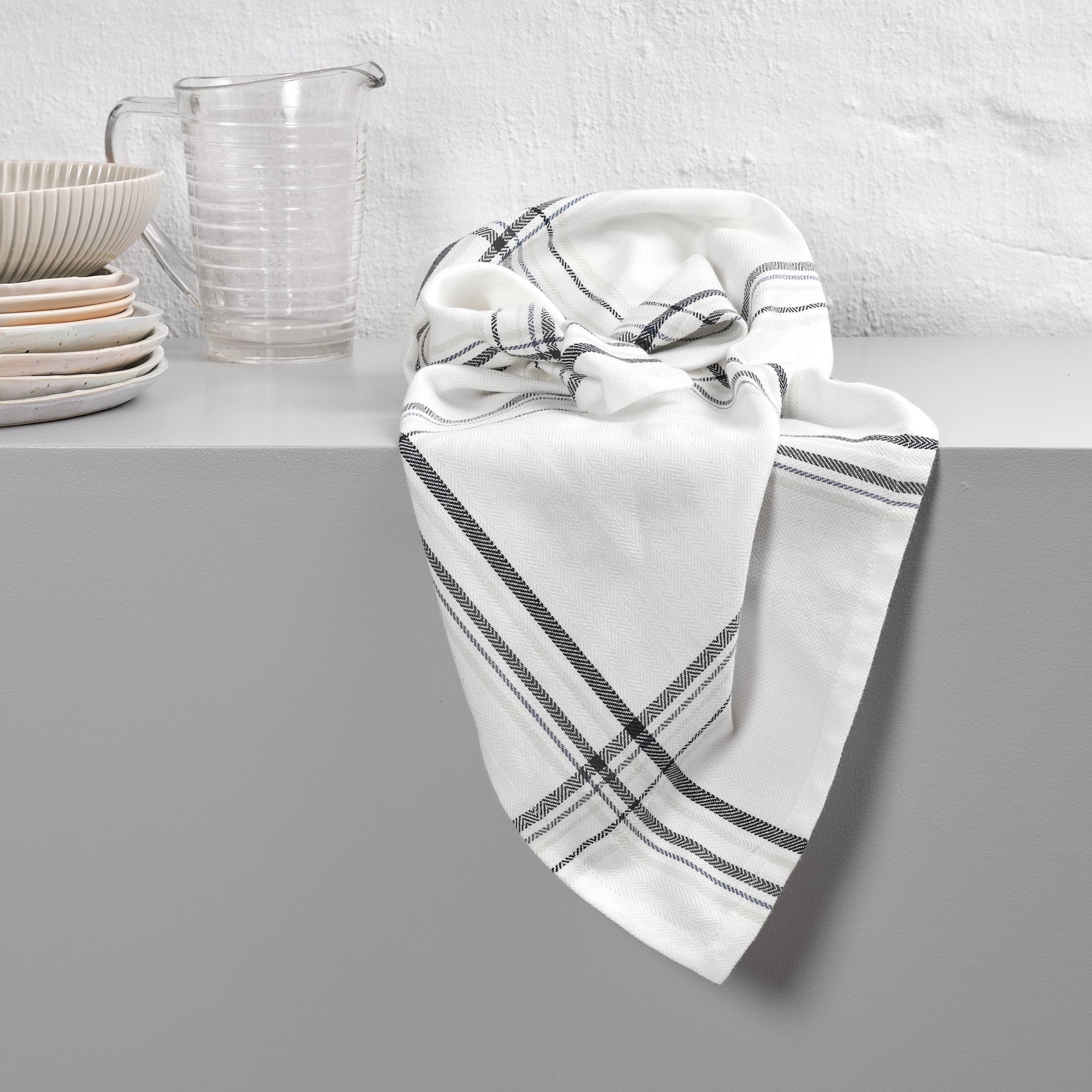 The Organic Company Kitchen Towel Herringbone 801 Earth check