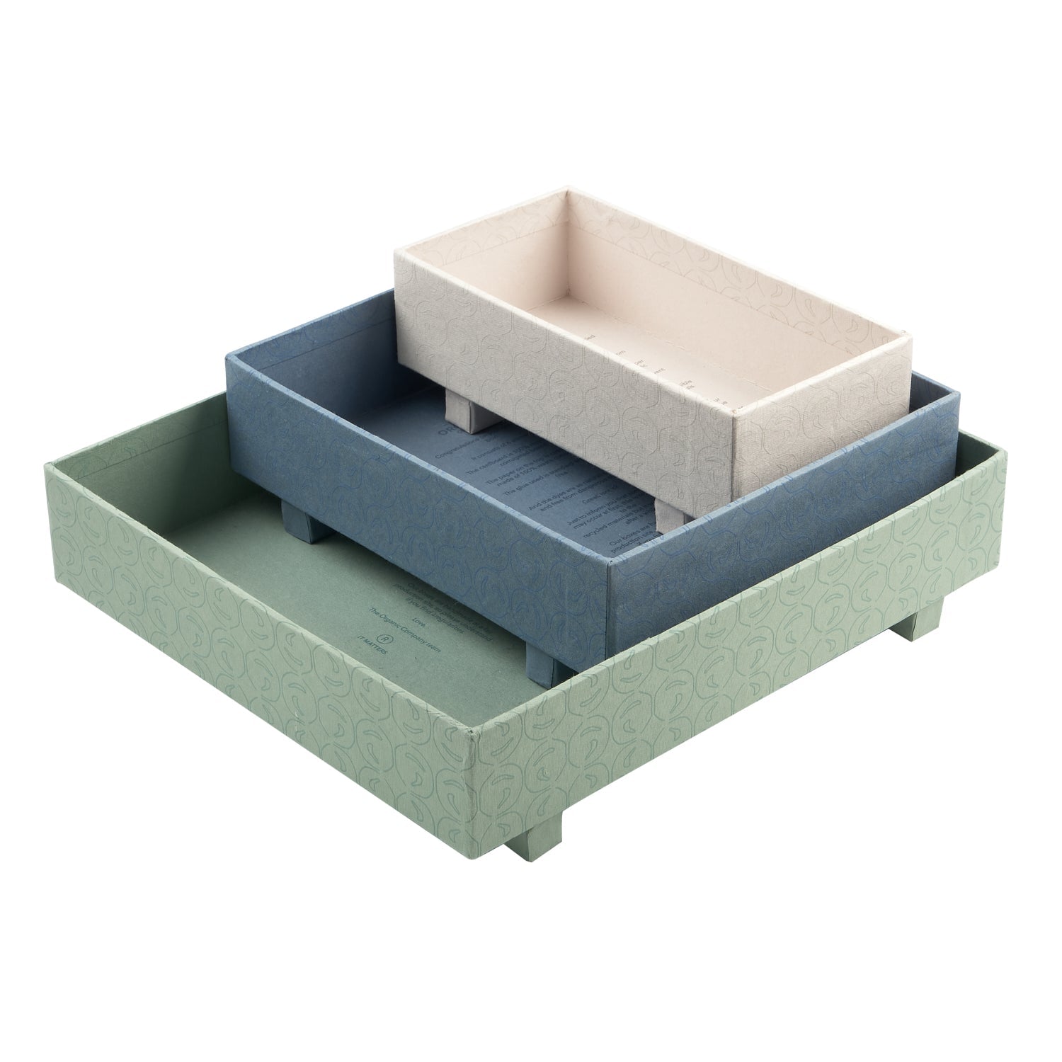 The Organic Company Tray box set (Totoru) Recycled paper and recycled cotton 993 Ocean selection