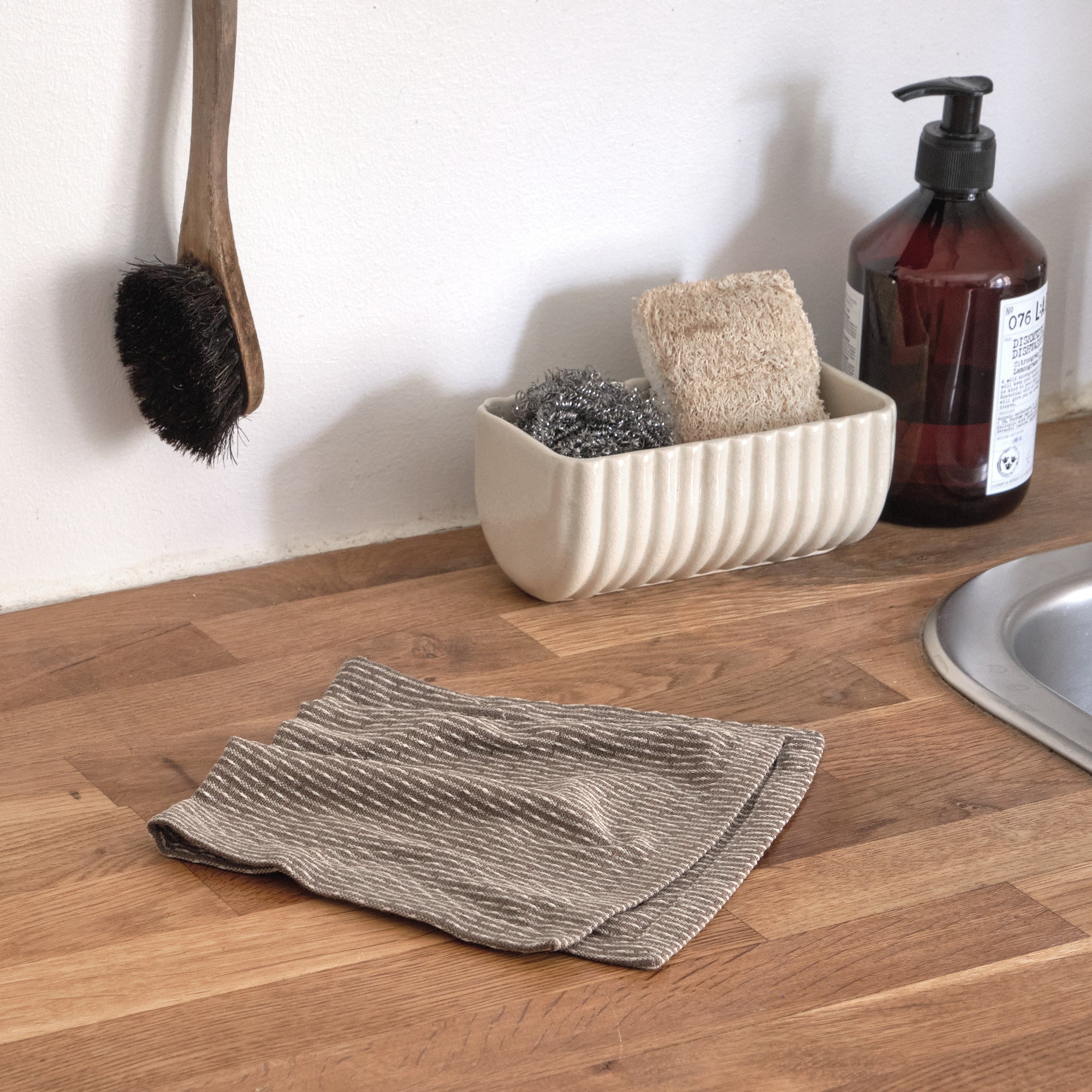 The Organic Company Urban kitchen cloth m (3 pack) Piqué 226 Clay stone
