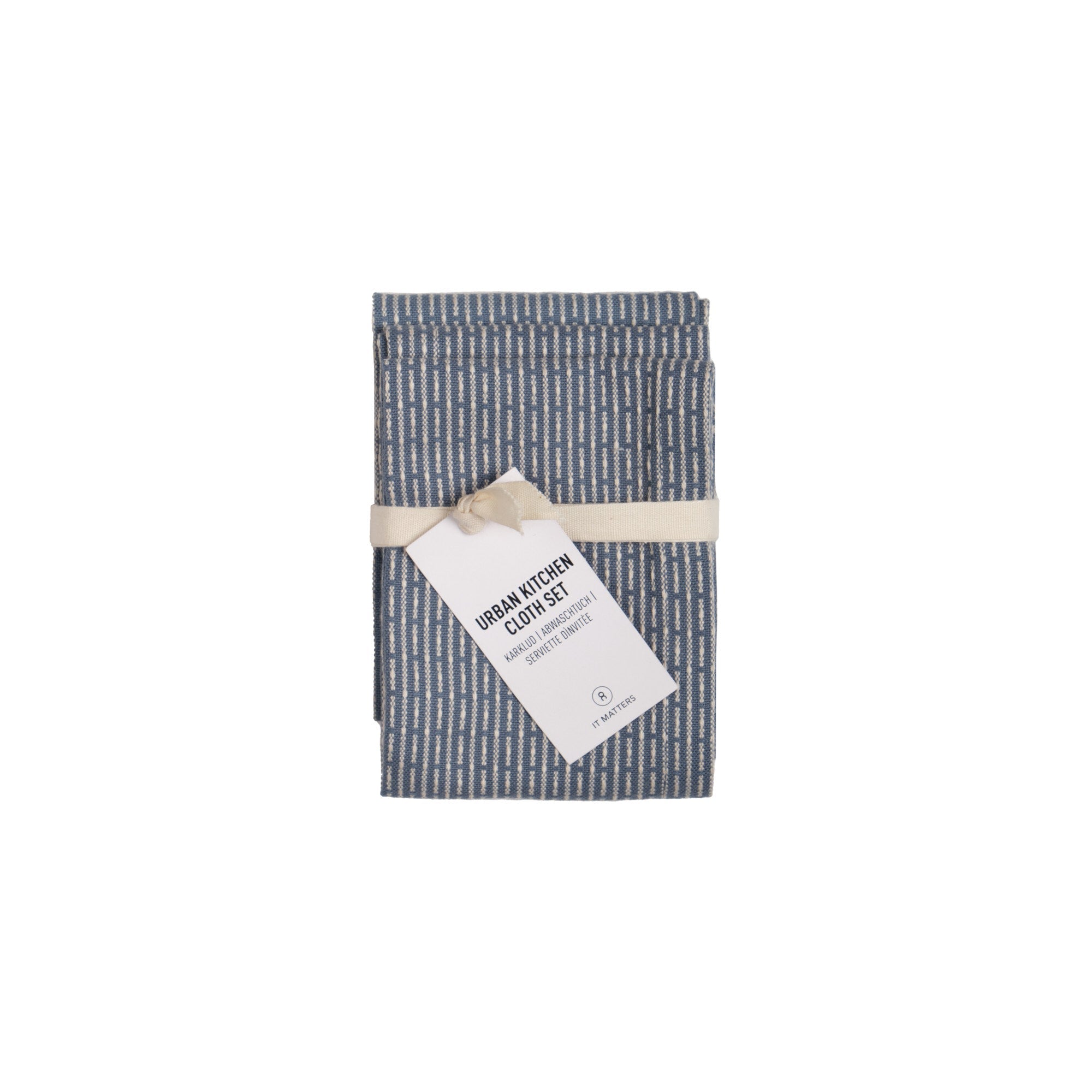 The Organic Company Urban kitchen cloth m (3 pack) Piqué 511 Grey blue stone