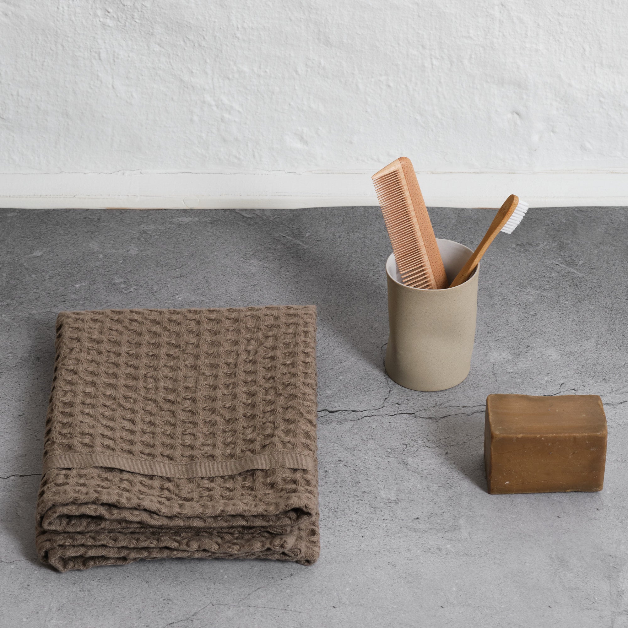 The Organic Company Big Waffle Hand Towel - 50 x 75 cm Big Waffle 225 Clay