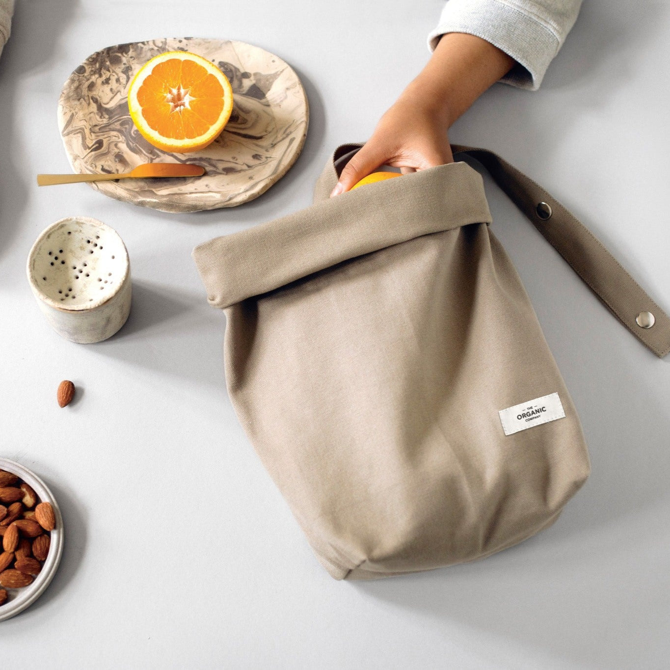 The Organic Company Lunch Bag Heavy canvas 202 Stone