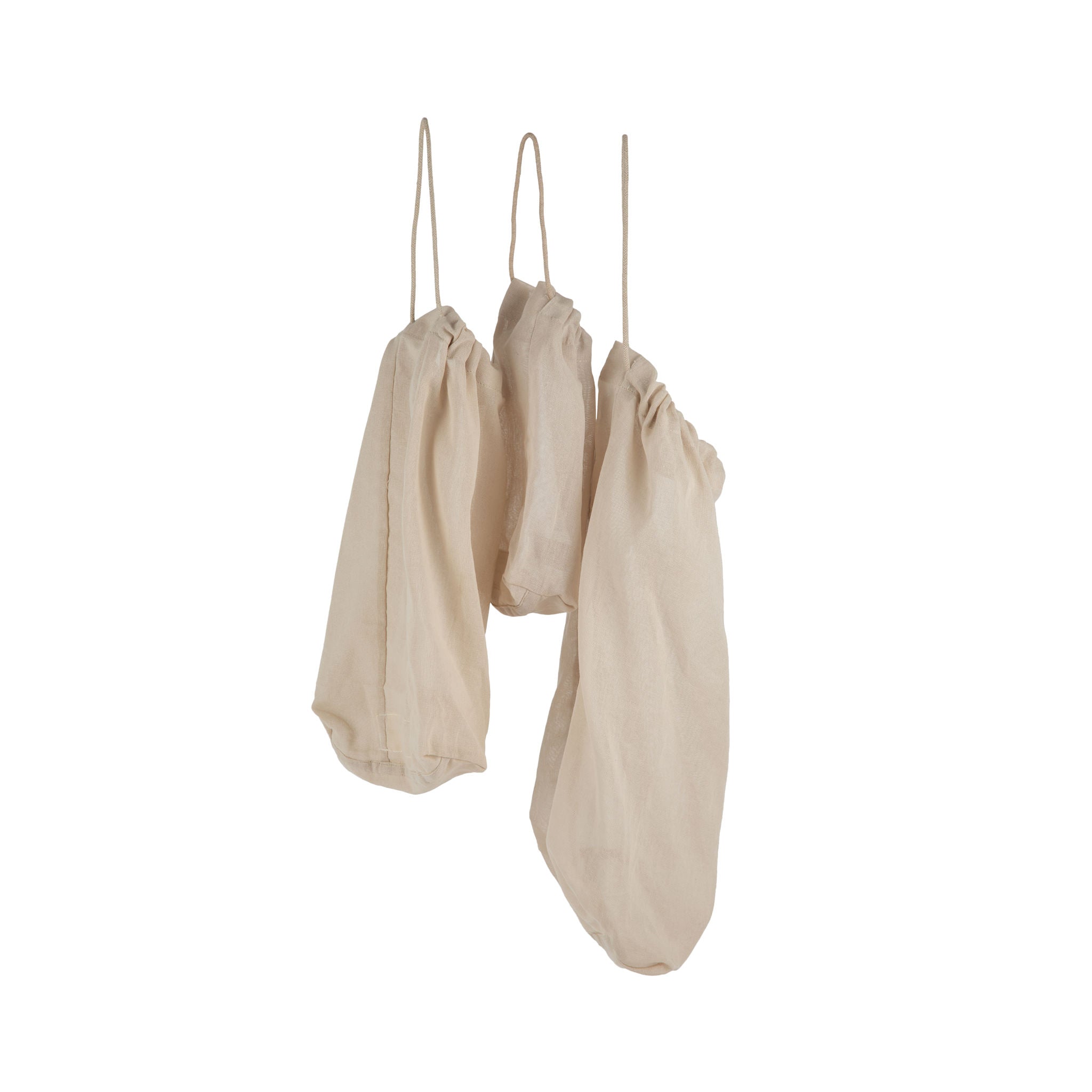 Genanvendelig madpose sæt (3 stk) - Lys Beige