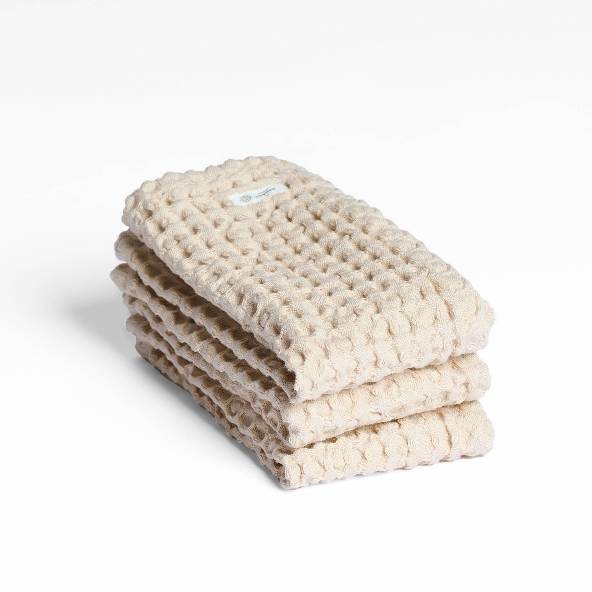 Vaffel vaskeklud (3 pak) - Lys Beige