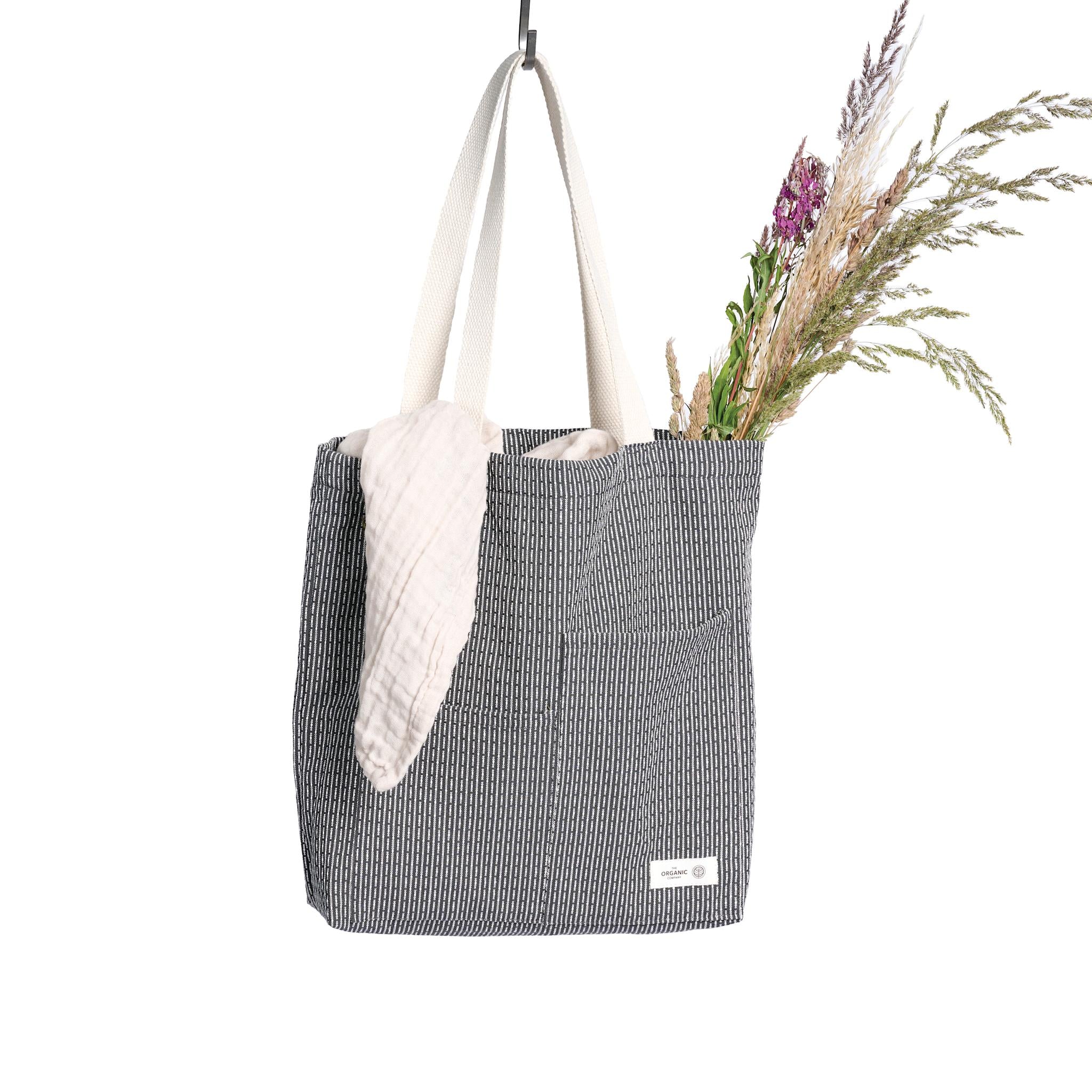 Piqué skulder taske - Evening Grey