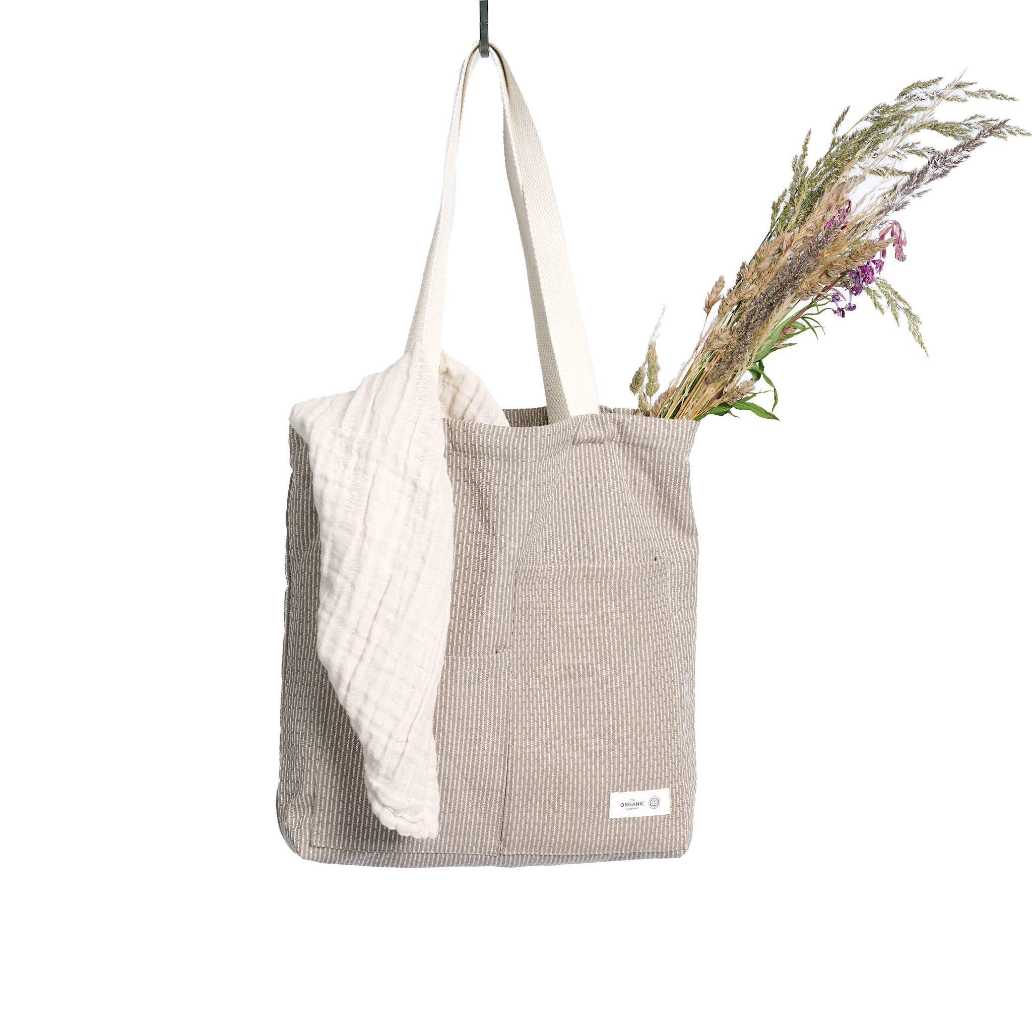 Piqué skulder taske - Ler / Lys Beige