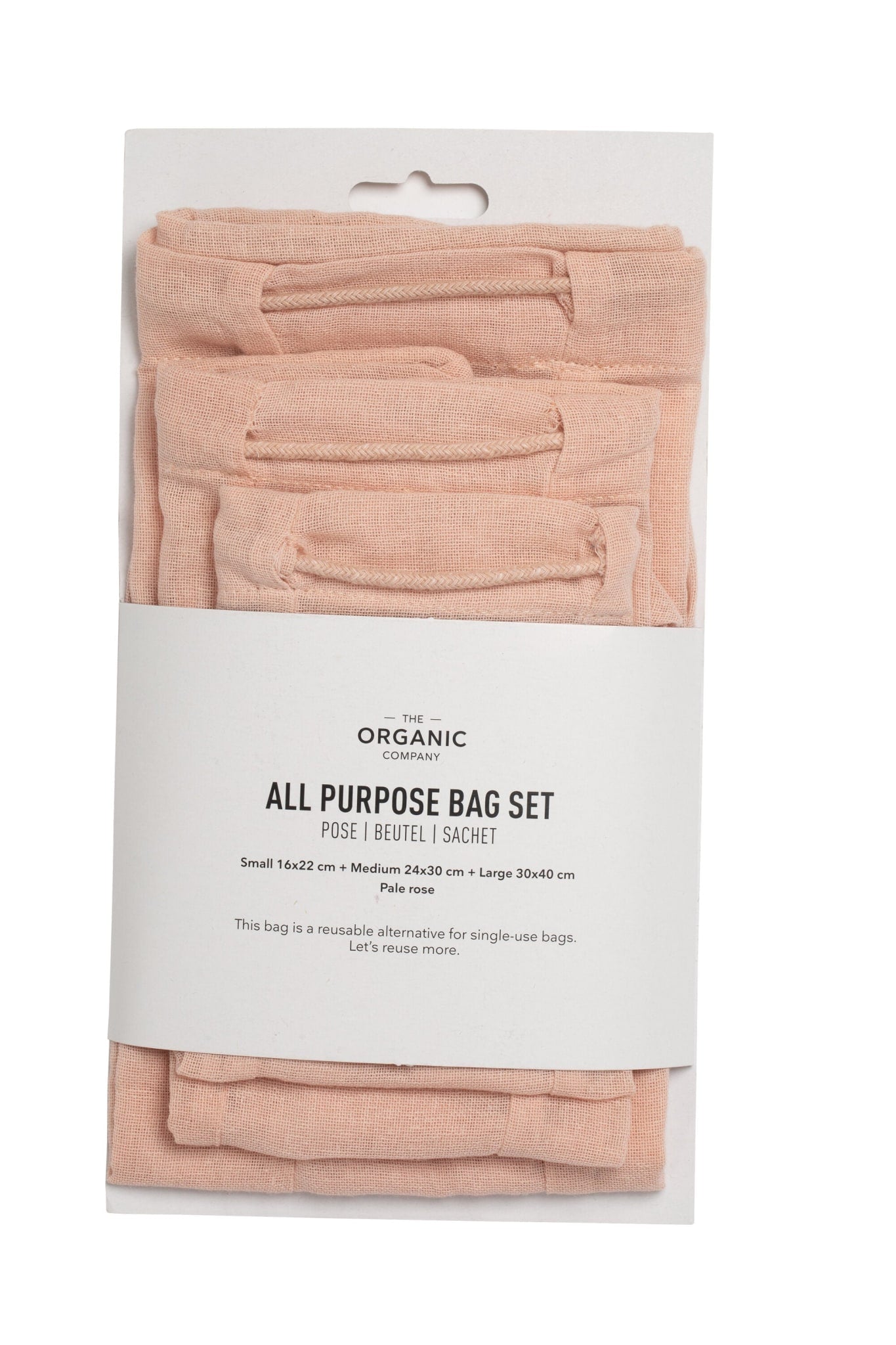 The Organic Company All Purpose Bag Set Gauze 331 Pale rose