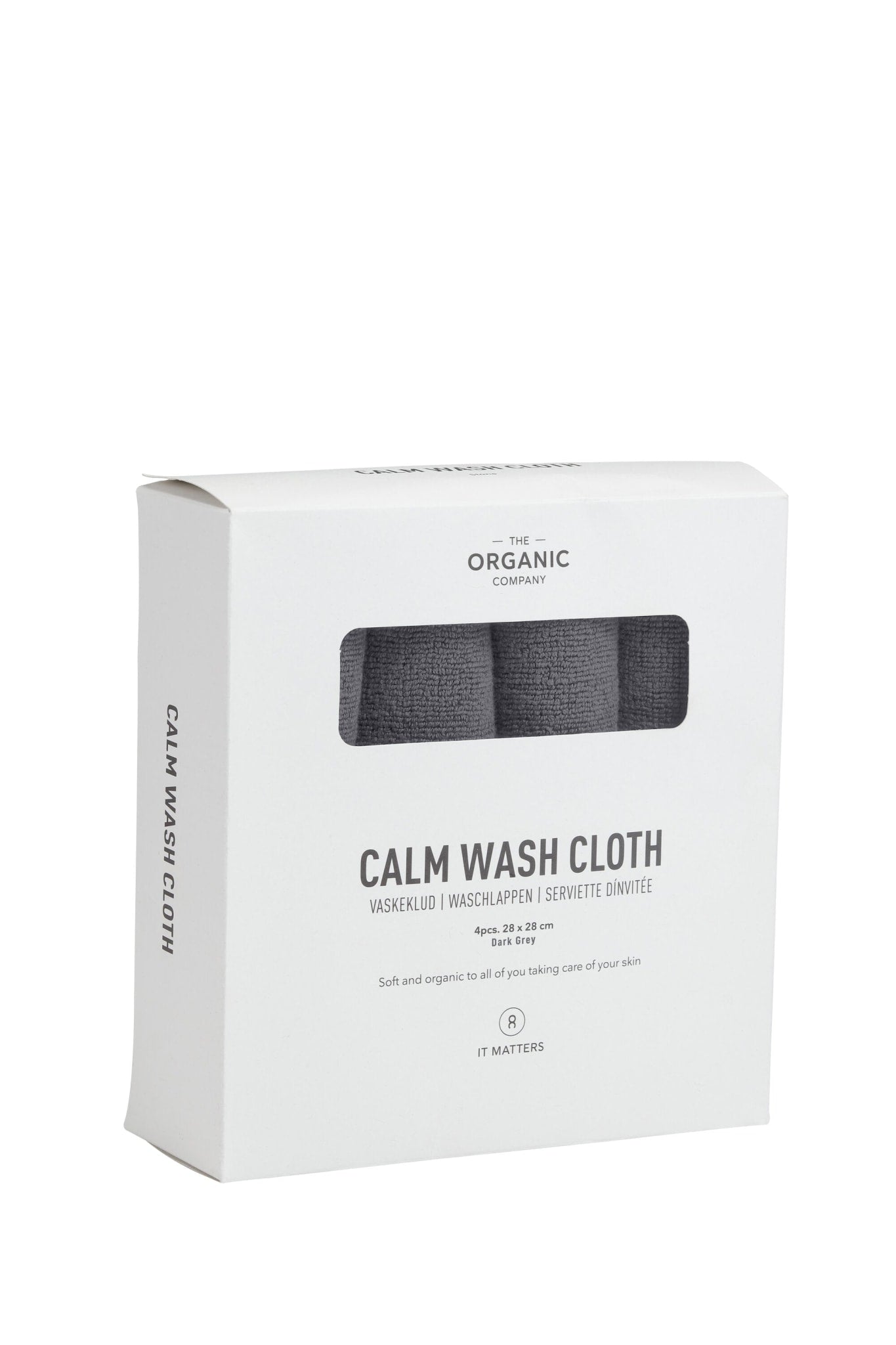 The Organic Company CALM Wash Cloths TerryPlain 110 Dark grey