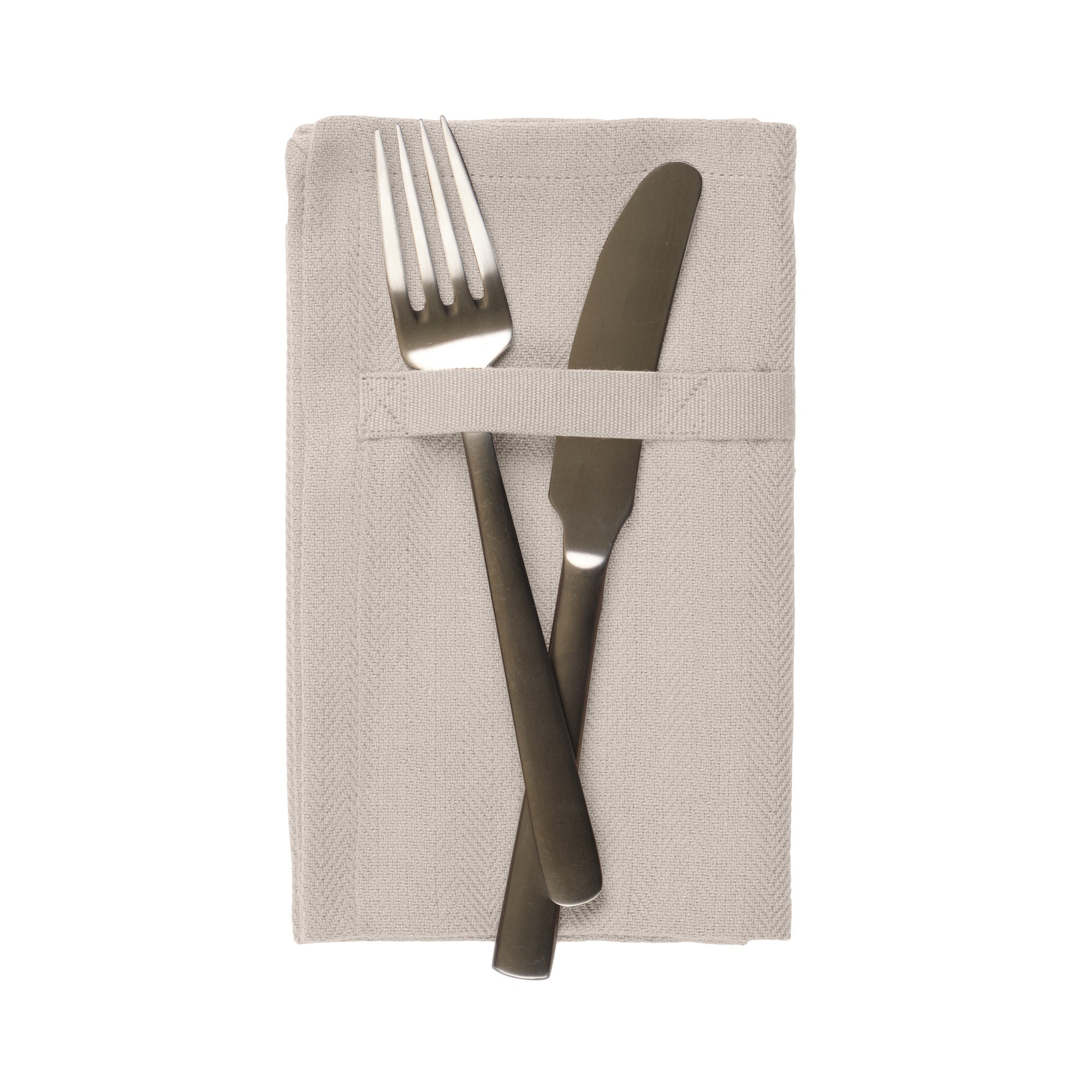 The Organic Company Dinner Napkins Herringbone 202 Stone