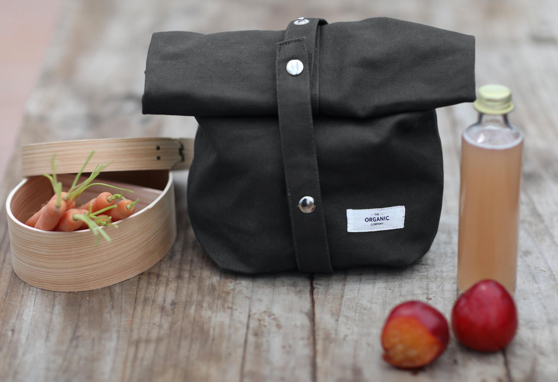 The Organic Company Lunch Bag Heavy canvas 110 Dark grey