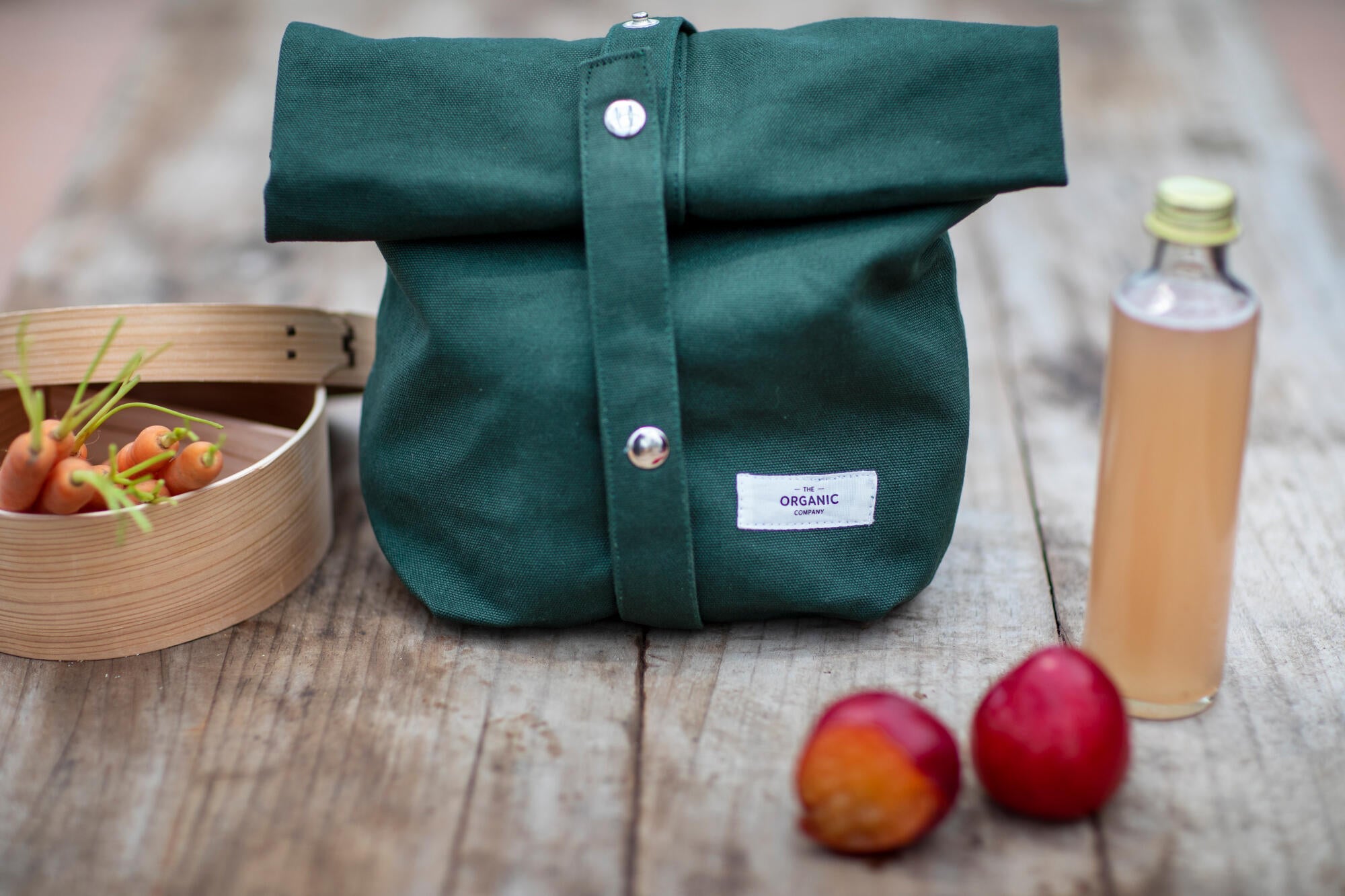 The Organic Company Lunch Bag Heavy canvas 400 Dark green