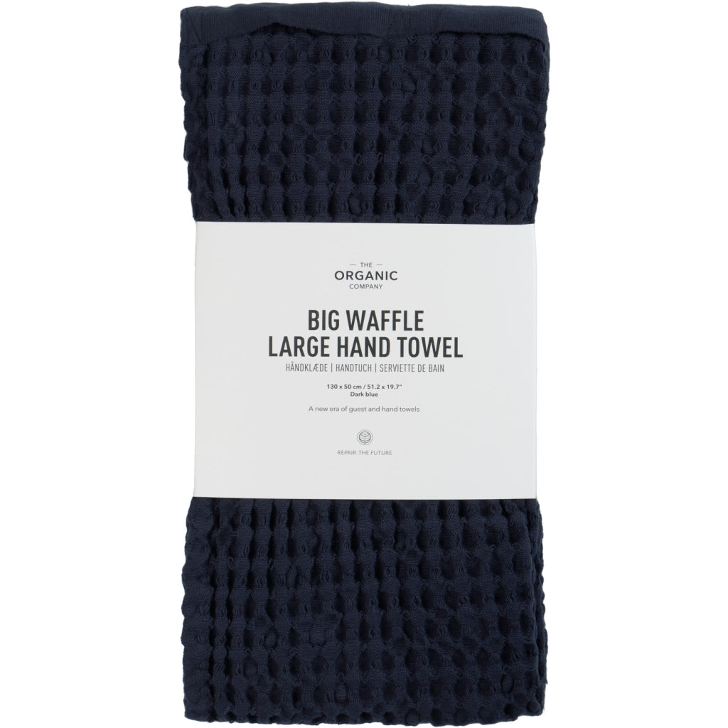 The Organic Company Big Waffle Large Hand Towel 130 x 50 cm Big Waffle 500 Dark blue