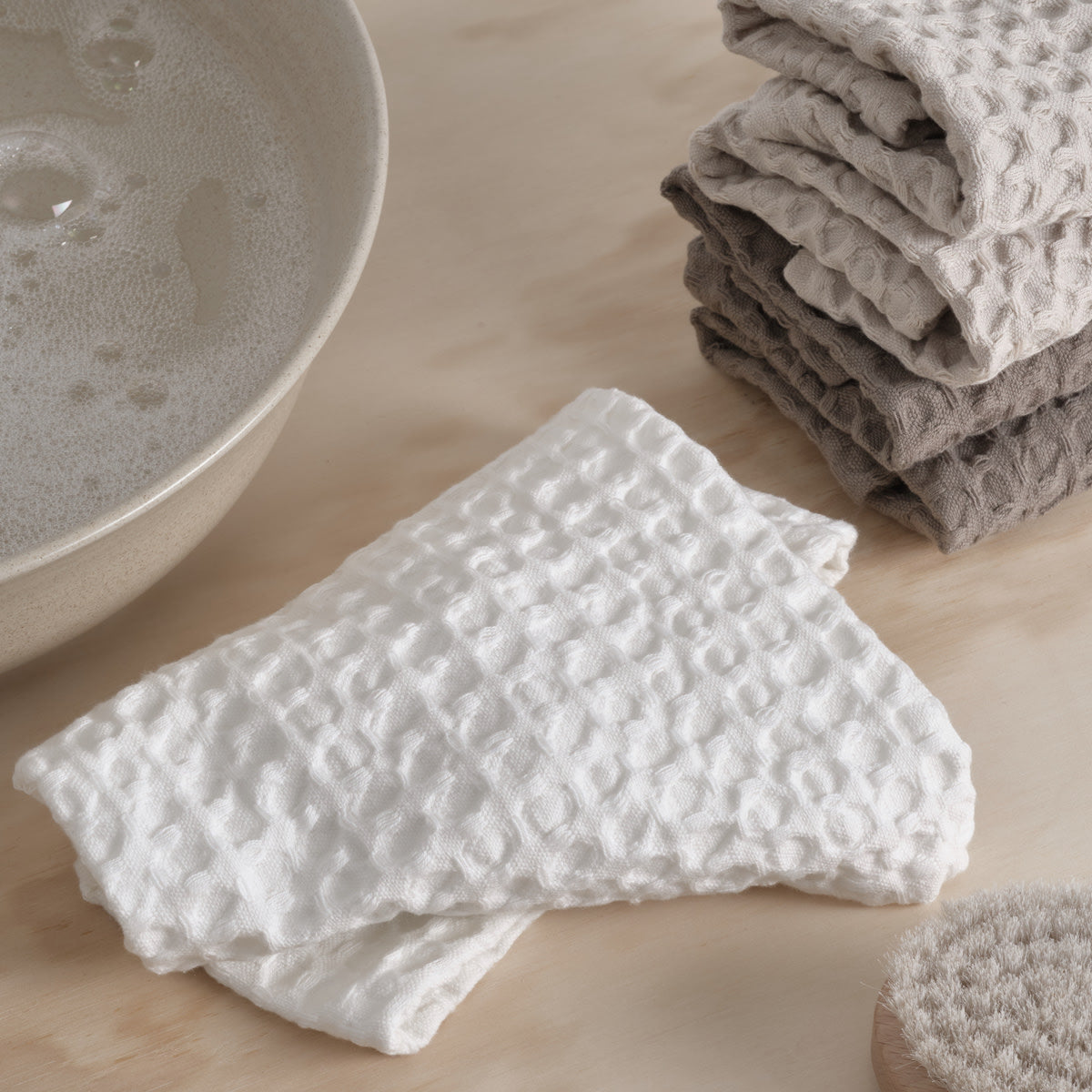 Big Waffle Wash Cloth (pack of 3 pcs) - 200 Natural white