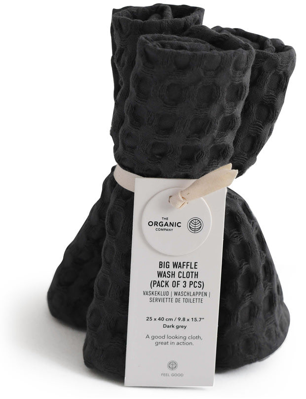 Big Waffle Wash Cloth (pack of 3 pcs) - 110 Dark grey