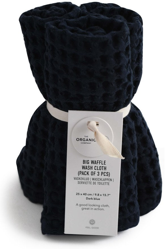 Big Waffle Wash Cloth (pack of 3 pcs) - 500 Dark blue