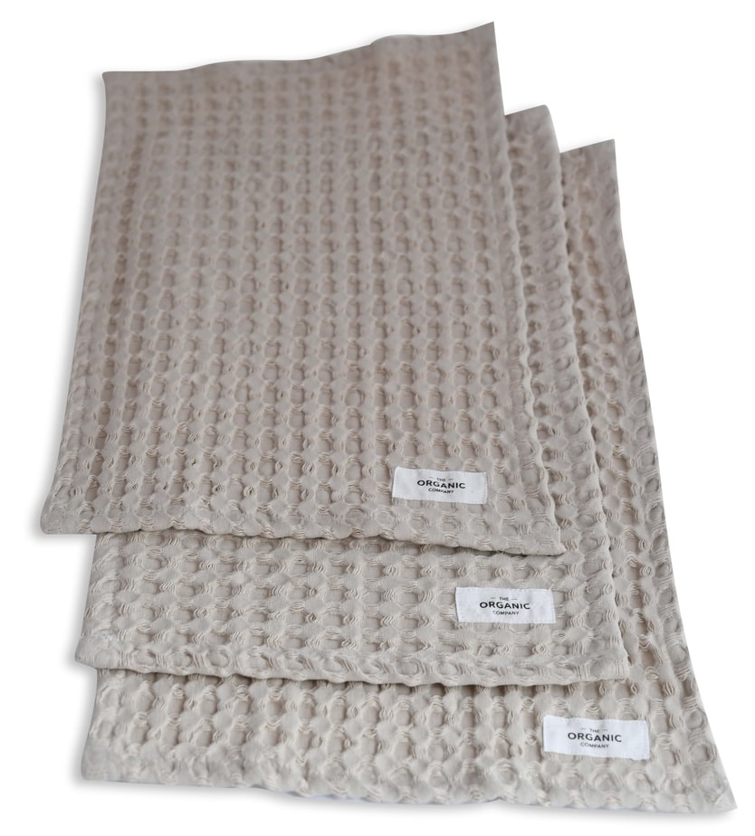 Vaffel vaskeklud (3 pak) - Lys Beige