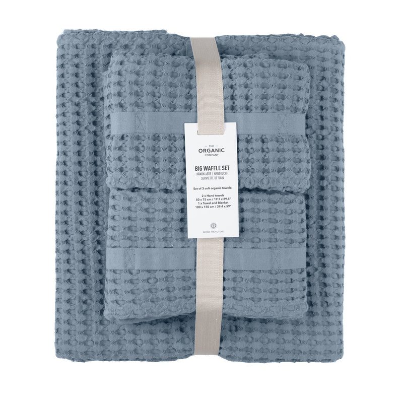 The Organic Company Big Waffle Gift Set Big Waffle 510 Grey blue