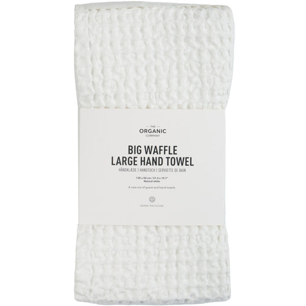 The Organic Company Big Waffle Large Hand Towel 130 x 50 cm Big Waffle 200 Natural white
