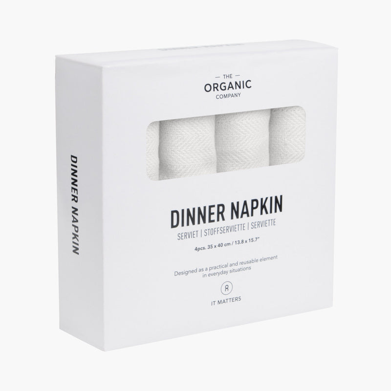 The Organic Company Dinner Napkins Herringbone 200 Natural white