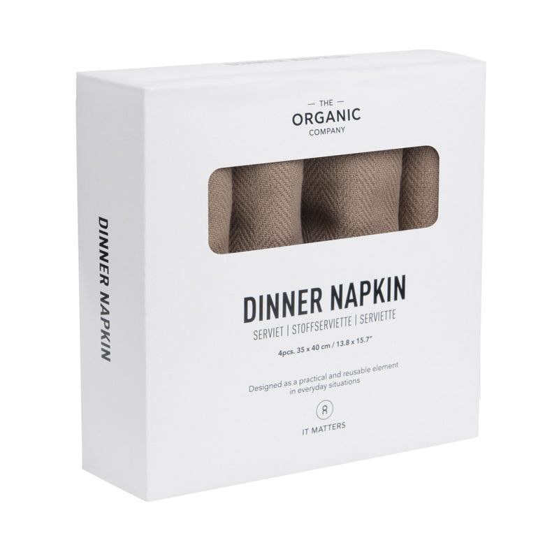 The Organic Company Dinner Napkins Herringbone 225 Clay