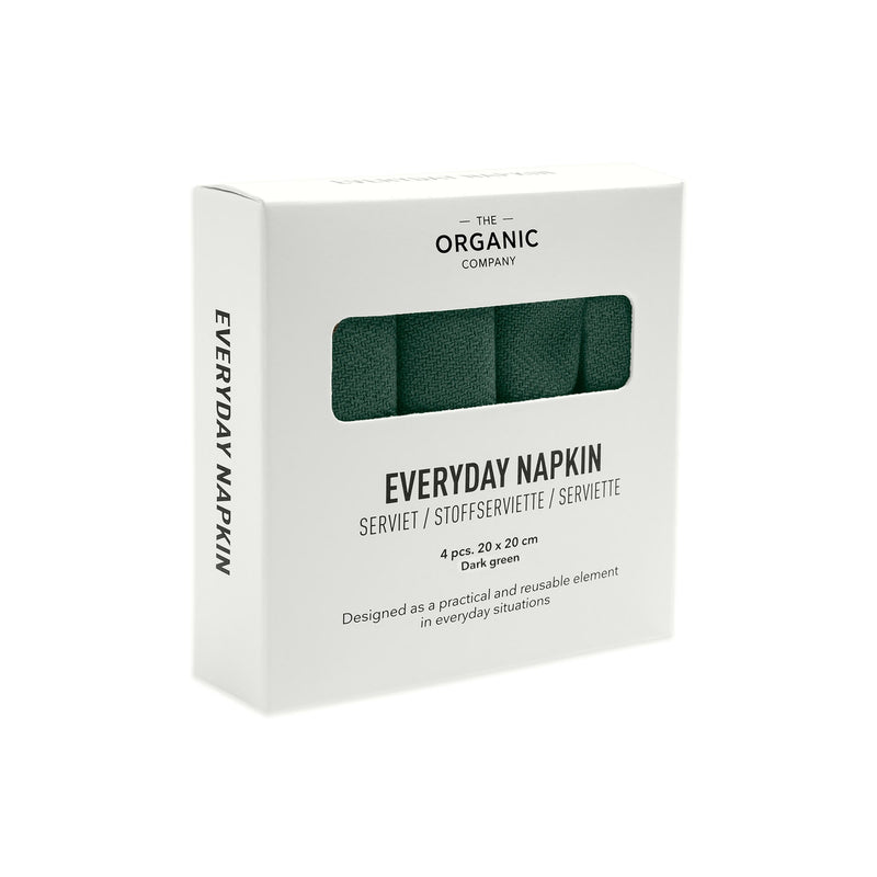 The Organic Company Everyday Napkin Herringbone 400 Dark green