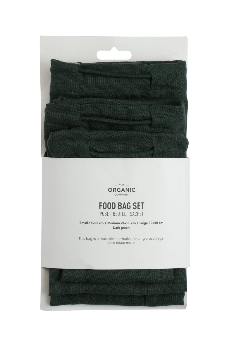 The Organic Company Food bag Set Gauze 400 Dark green
